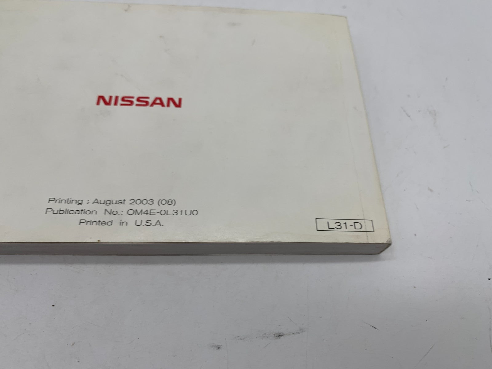 2004 Nissan Altima Owners Manual OEM A01B08060