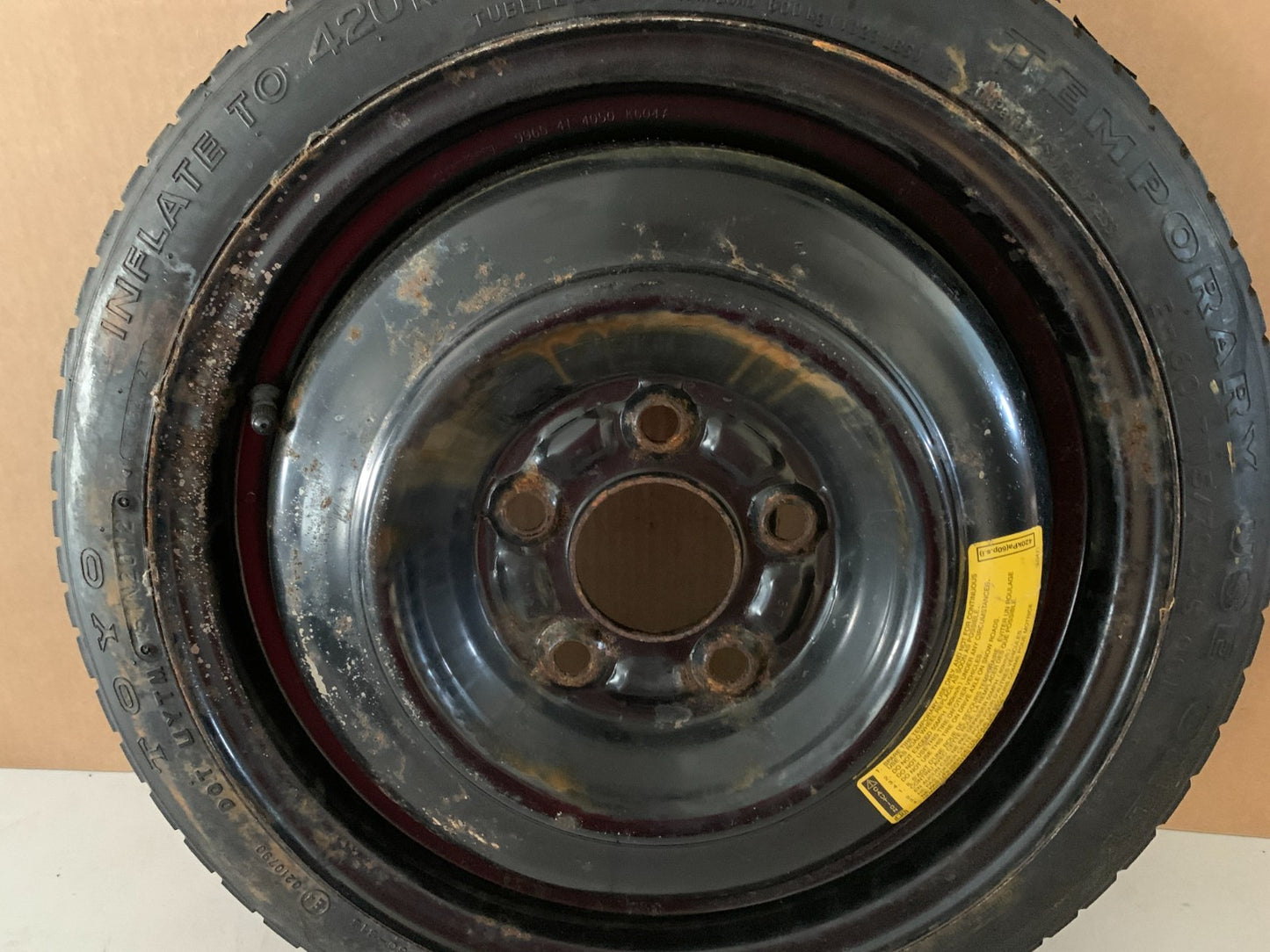 2010-2013 Mazda 3 Mazda3 15" Spare Tire Compact Donut T115/70D15
