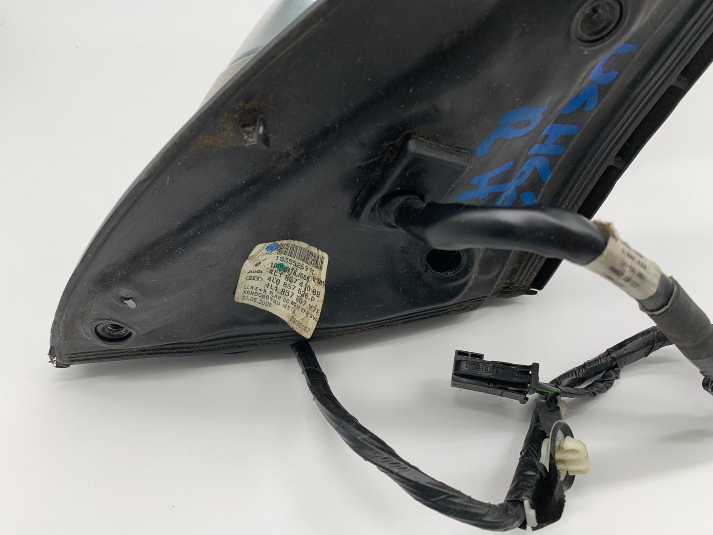 2007-2009 Audi Q7 Passenger Side View Power Door Mirror Blue OEM BSA C04B40008