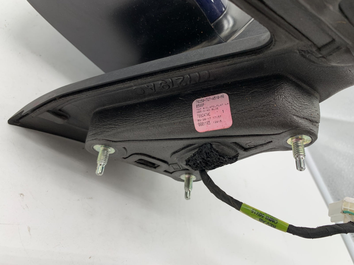 2017-2018 Honda Pilot Driver Side View Power Door Mirror Blue OEM