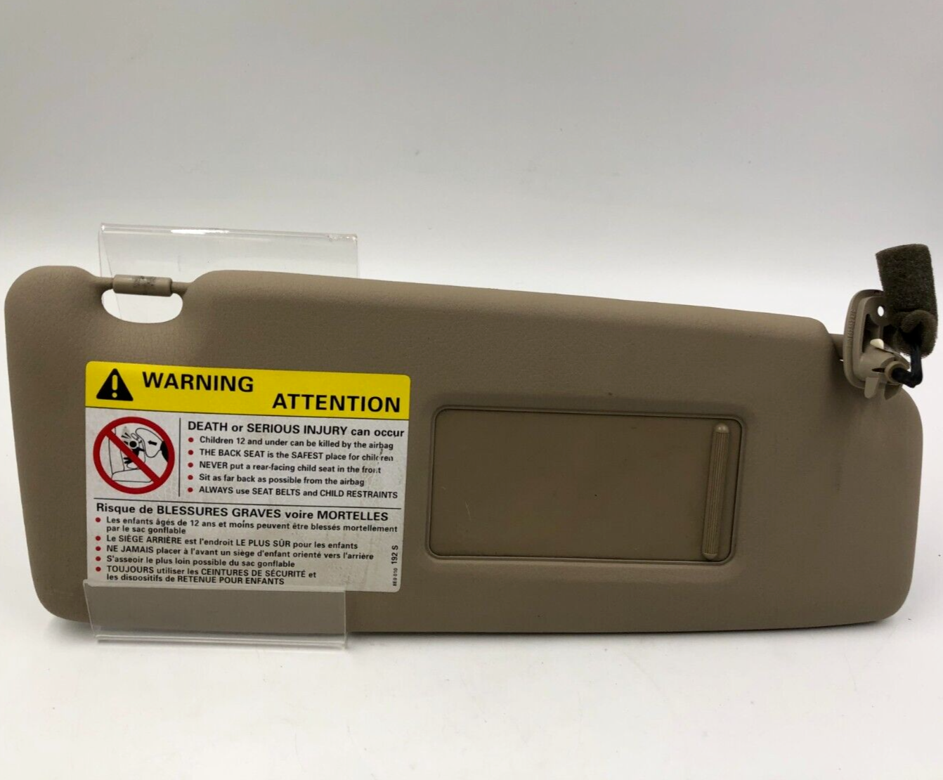 2003-2009 Audi A4 Passenger Sun Visor  Tan Illuminated OEM E01B27084