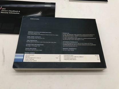 2011 Hyundai Sonata Owners Manual Set with Case OEM A01B26006