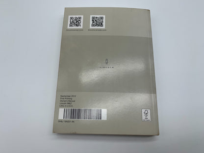 2013 Lincoln MKZ Owners Manual Set with Case OEM A02B32002