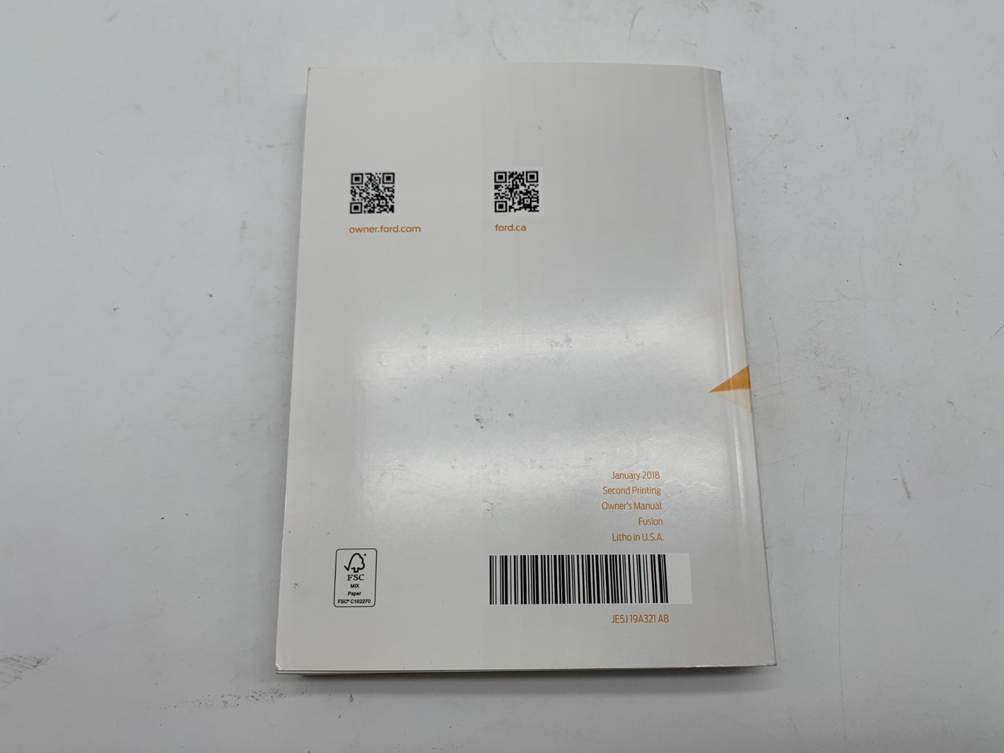 2018 Ford Fusion Owners Manual Set with Case OEM A04B08022