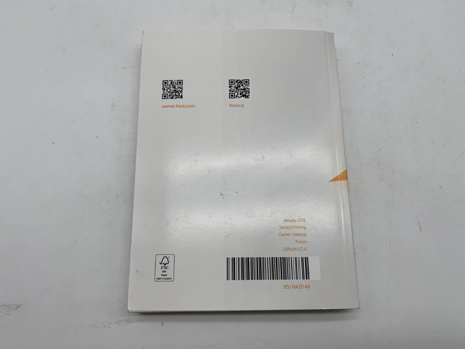 2018 Ford Fusion Owners Manual Set with Case OEM A04B08022