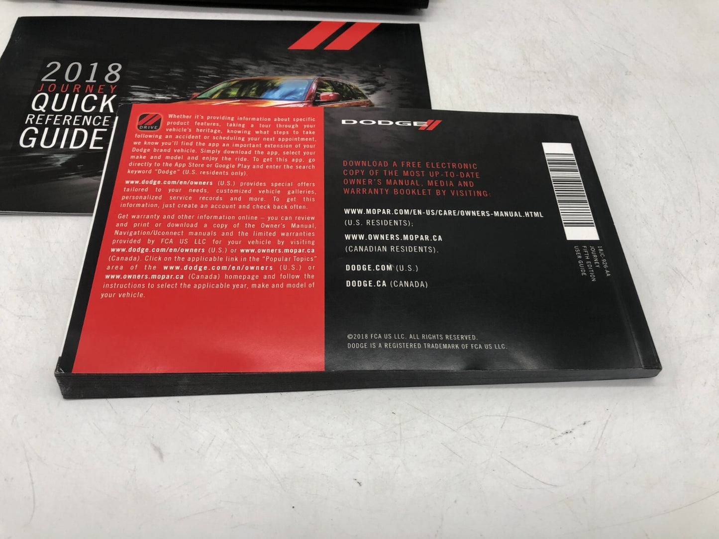 2018 Dodge Journey Owners Manual Set with Case OEM B04B21007