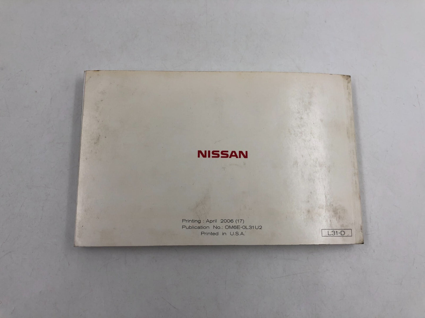 2006 Nissan Altima Owners Manual OEM D04B46058