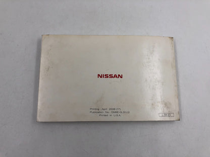 2006 Nissan Altima Owners Manual OEM D04B46058