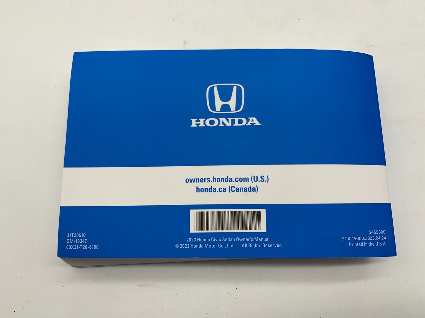 2023 Honda Civic Sedan Owners Manual Set with Case OEM B03B23022
