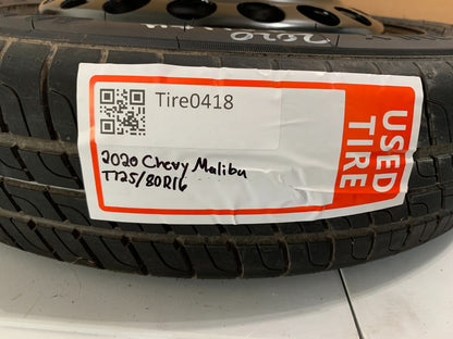 2016-2022 Chevrolet Malibu 16" Spare Tire Compact Donut T125/80R16 OEM
