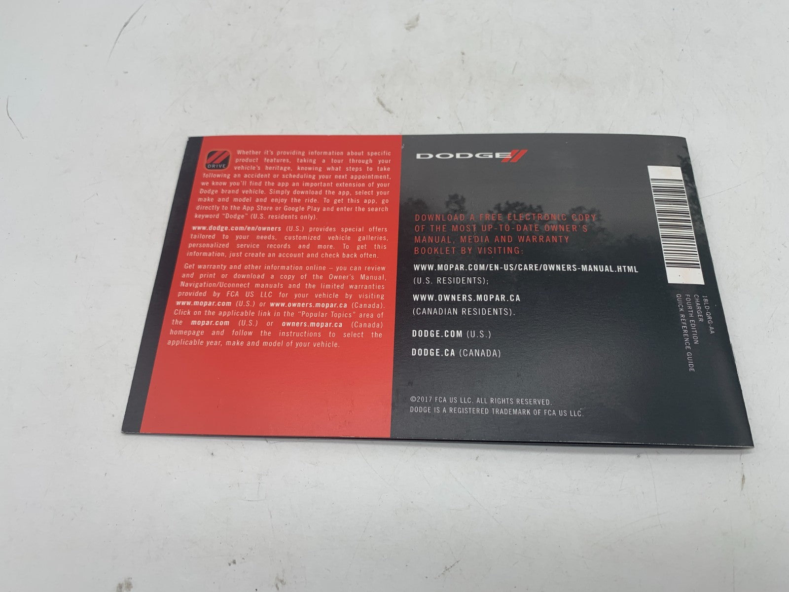 2018 Dodge Charger Owners Manual Set with Case OEM