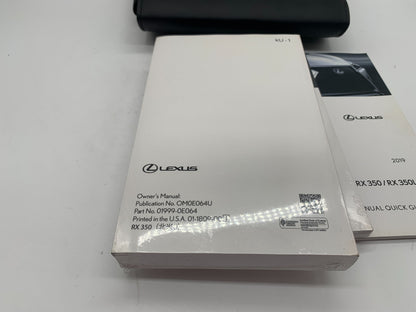 2019 Lexus RX350 RX350L Owners Manual Set with Case OEM D01B41076