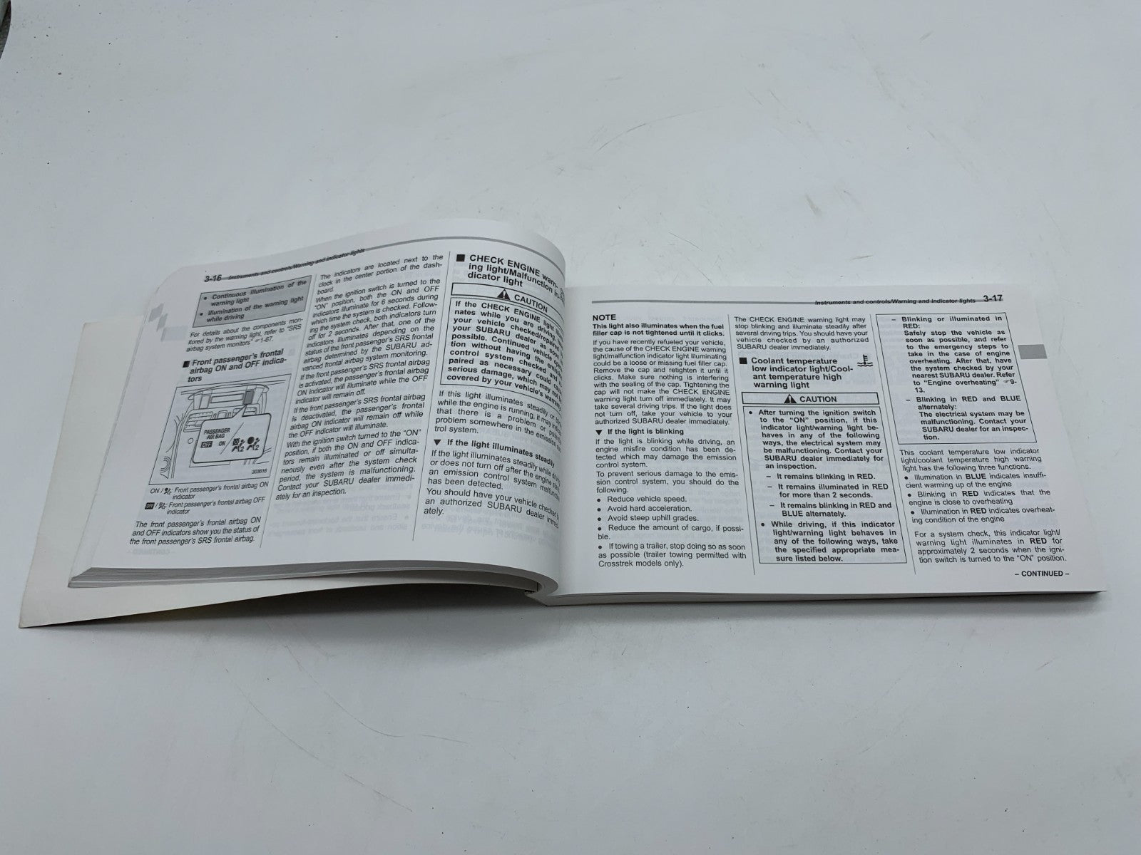2016 Subaru Impreza Owners Manual OEM C03B56020