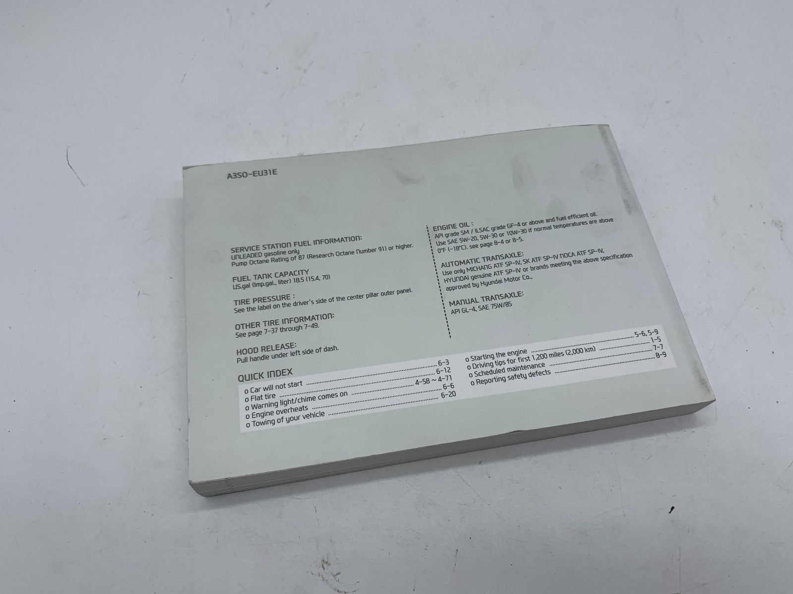 2013 Hyundai Sonata Owners Manual OEM R01B20017