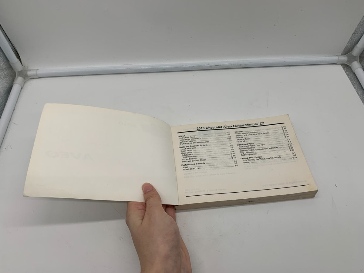 2010 Chevrolet Aveo Owners Manual OEM R01B12021