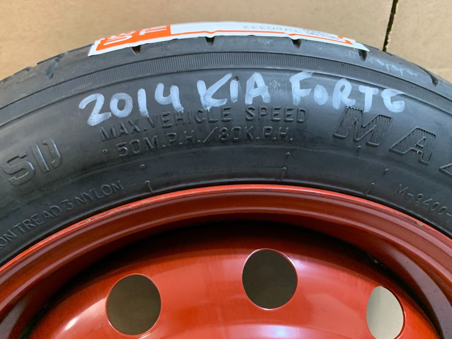 2010-2020 Kia Forte 15" Spare Tire Compact Donut Wheel T125/80D15 OEM