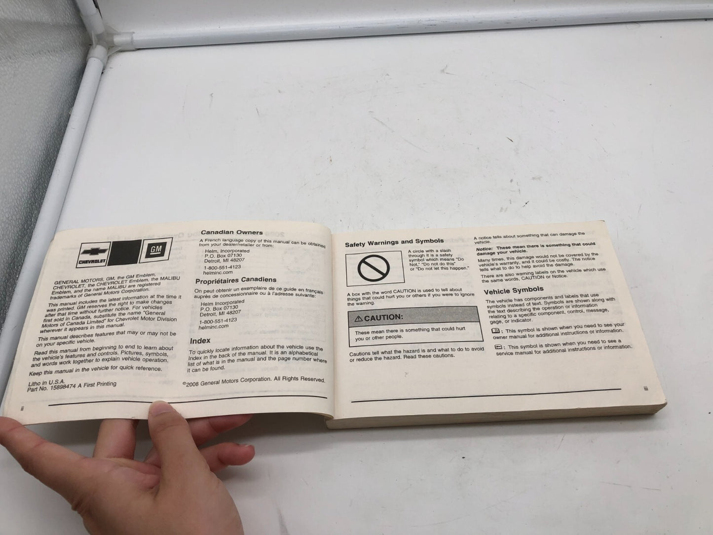 2009 Chevrolet Malibu Owners Manual OEM A01B20019