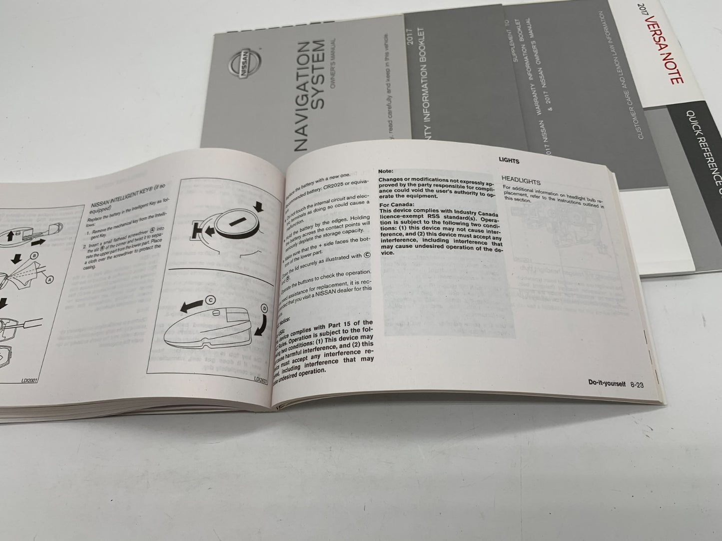 2017 Nissan Versa Note Owners Manual Set with Case OEM