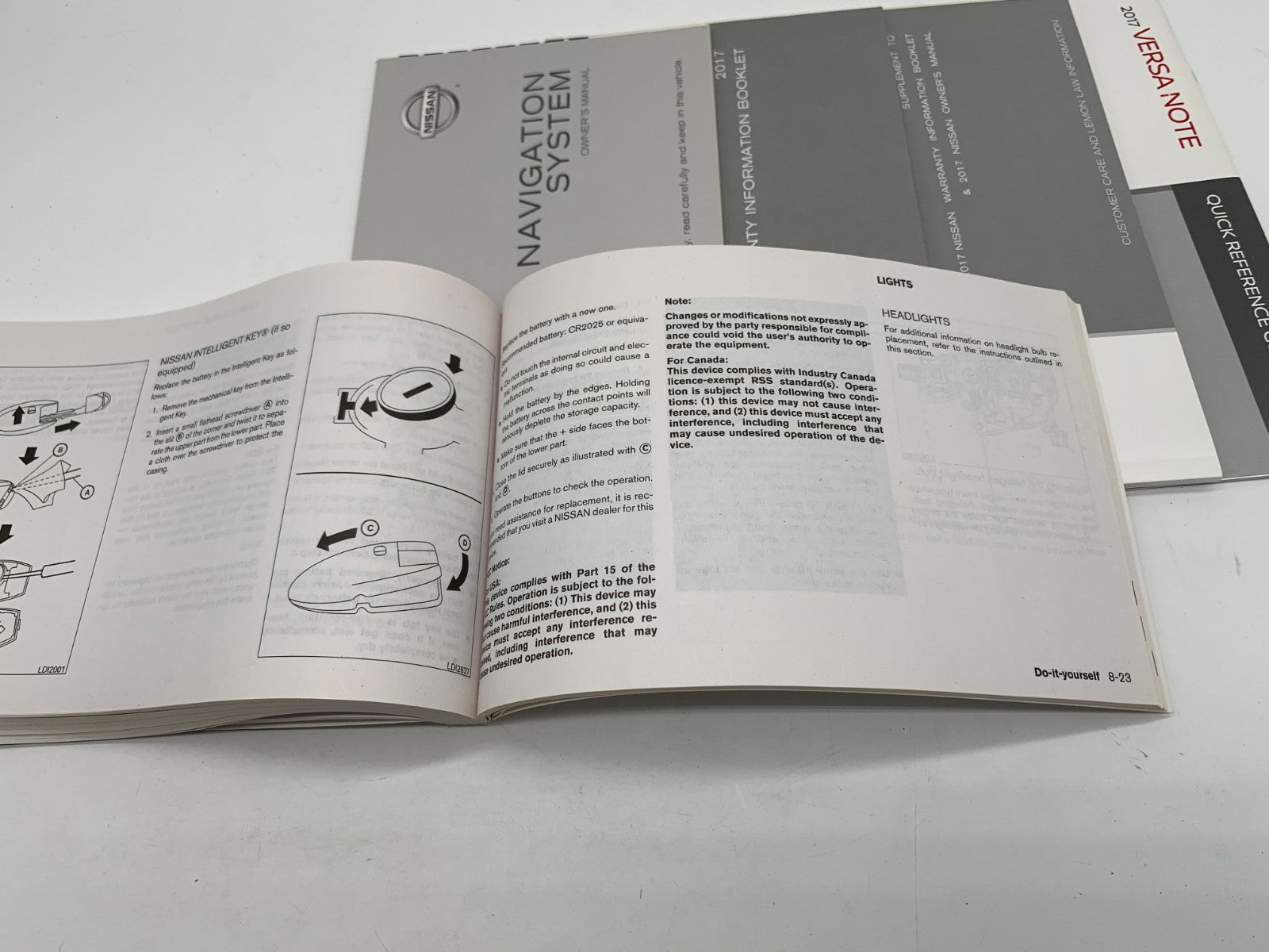 2017 Nissan Versa Note Owners Manual Set with Case OEM