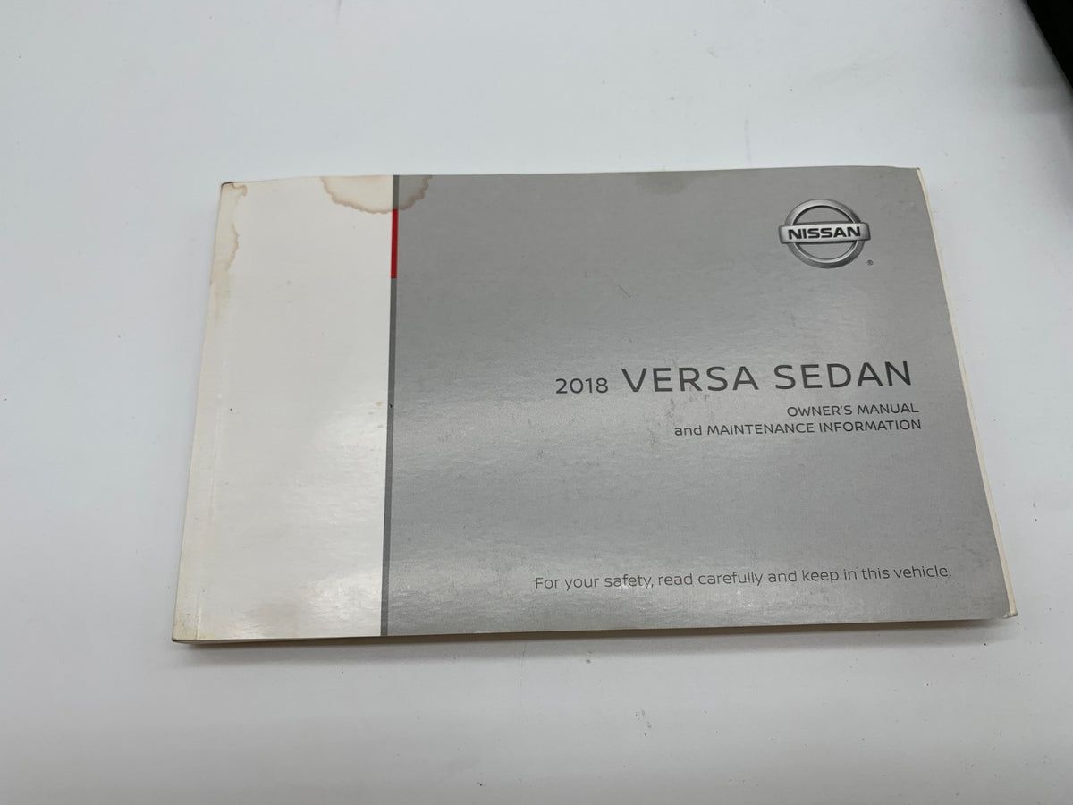 2018 Nissan Versa Sedan Owners Manual Set with Case OEM B02B32040