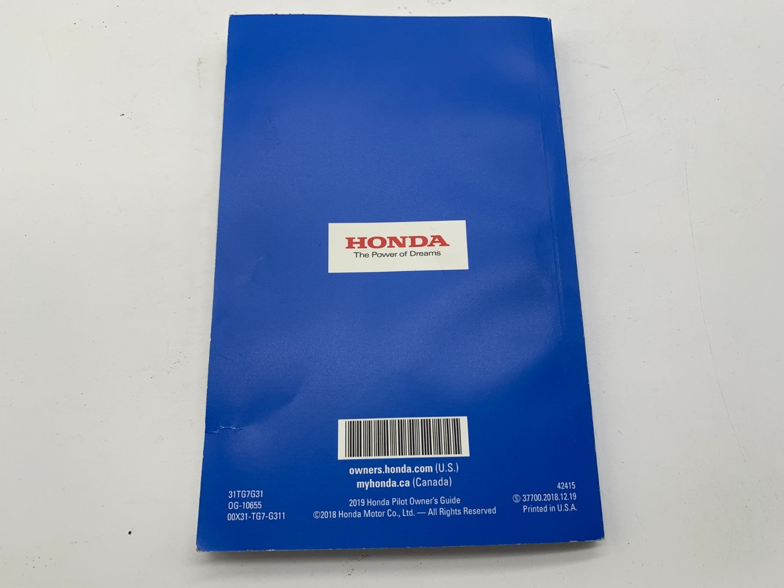 2019 Honda Pilot Owners Manual Set with Case OEM B03B02003