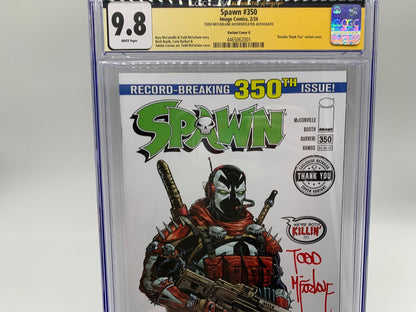 Spawn #350 CGC 9.8 JSA McFarlane Retailer Thank You Cover Signed by McFarlane
