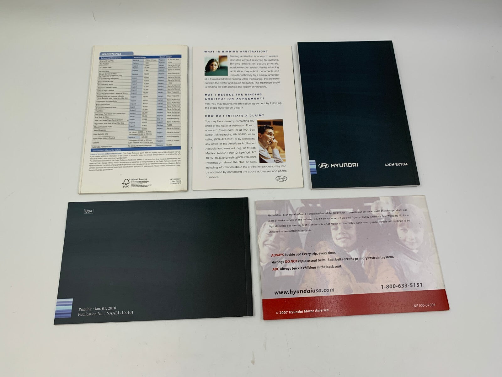 2011 Hyundai Sonata Owners Manual with Case OEM D04B24050