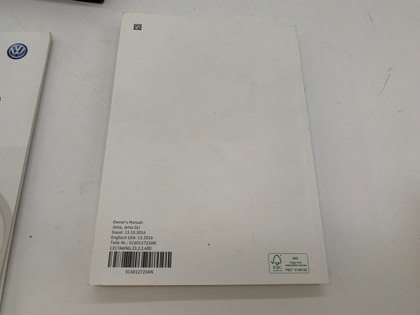 2016 Volkswagen Jetta Owners Manual Set with Case OEM A03B42008