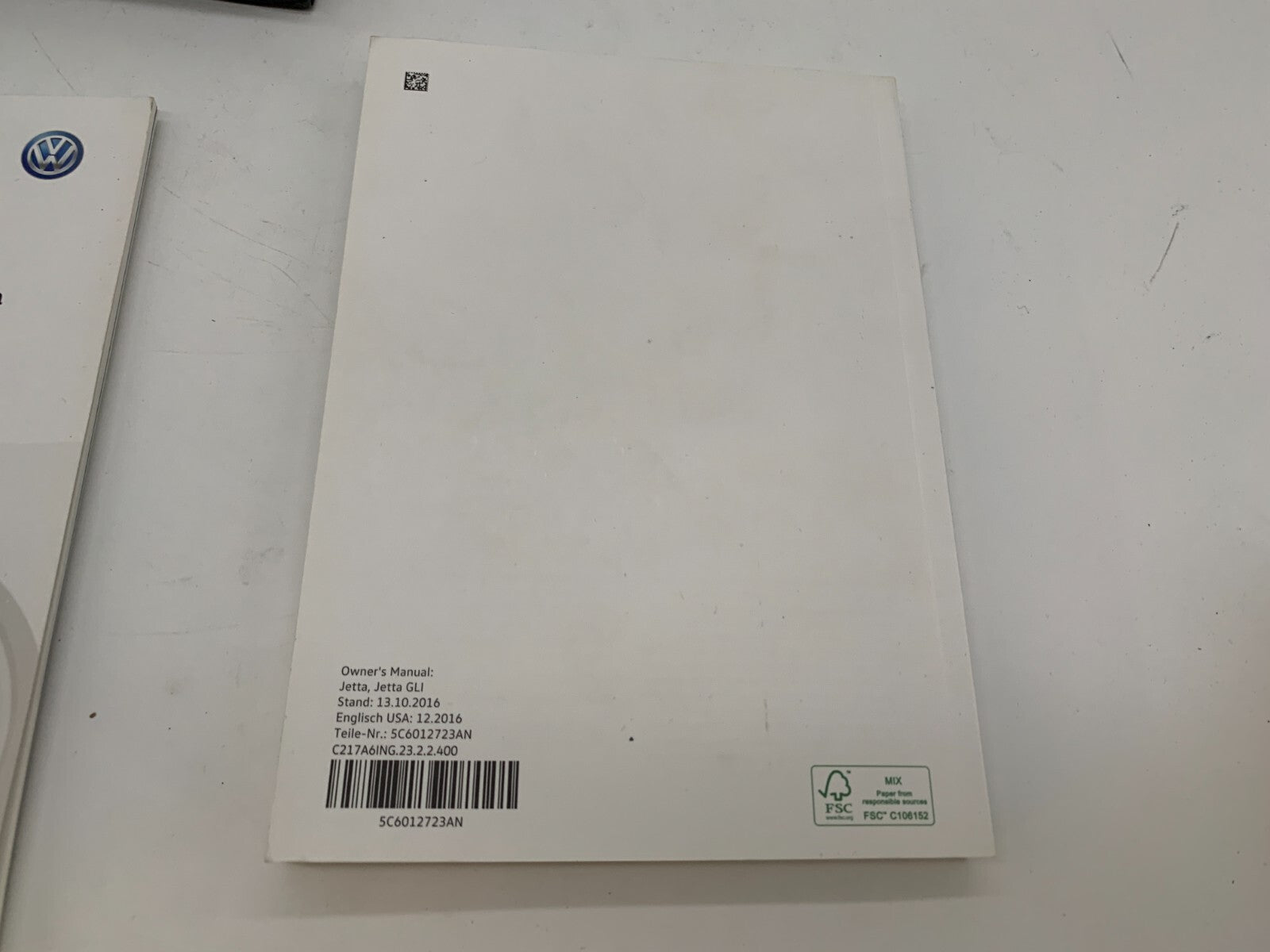 2016 Volkswagen Jetta Owners Manual Set with Case OEM A03B42008