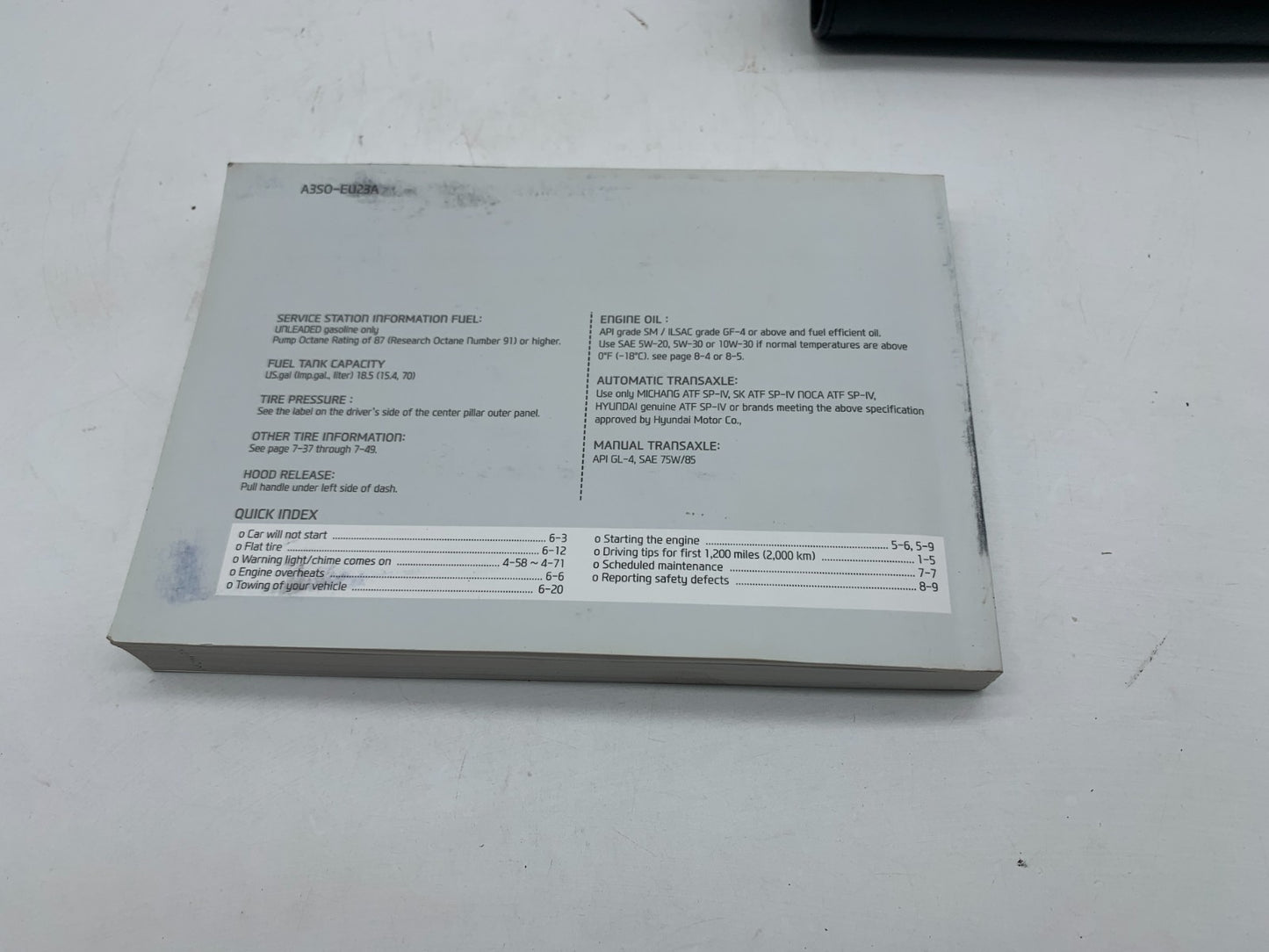 2013 Hyundai Sonata Owners Manual Set with Case OEM D03B68003
