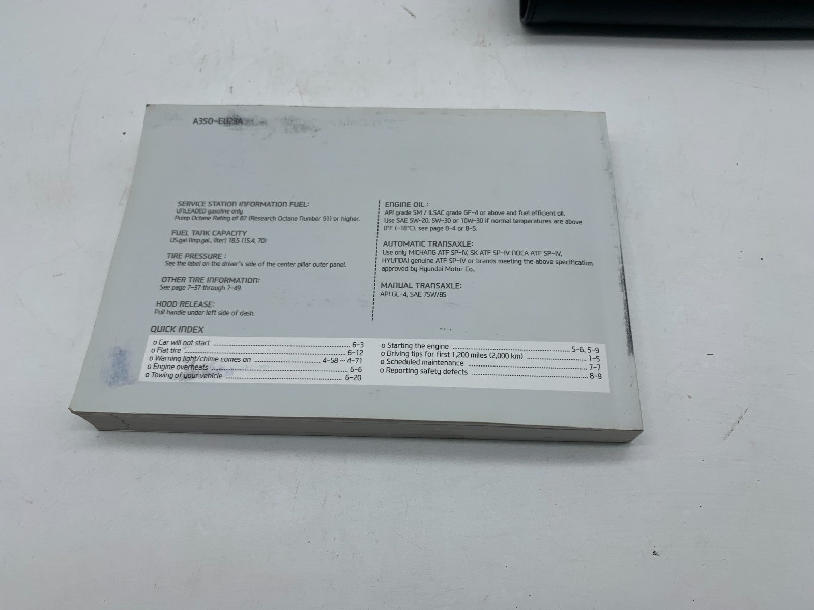 2013 Hyundai Sonata Owners Manual Set with Case OEM D03B68003