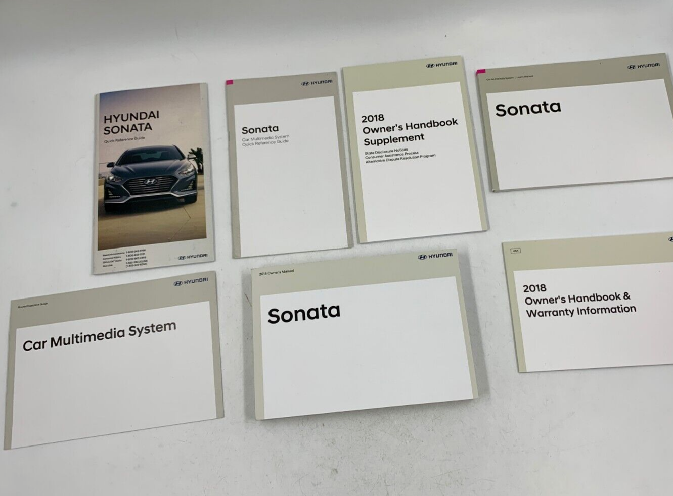 2018 Hyundai Sonata Owners Manual Set with Case OEM A04B42009