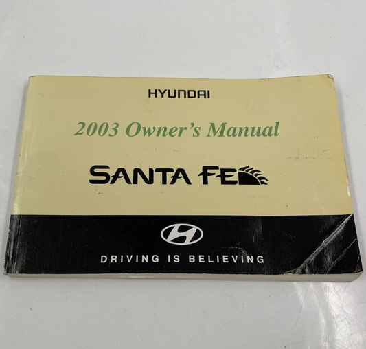2003 Hyundai Santa FE Owners Manual OEM D01B37008