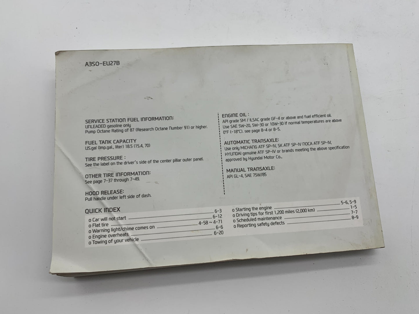 2013 Hyundai Sonata Owners Manual Set with Case OEM C03B22055