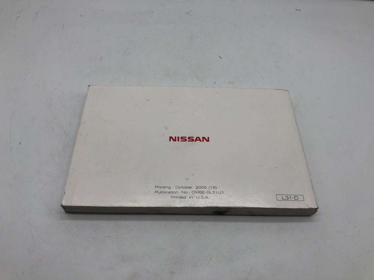 2006 Nissan Altima Owners Manual OEM R01B20006