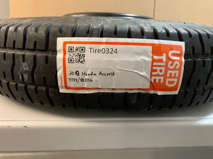 2008-2012 Honda Accord 16" Spare Tire with Jack Kit Compact Donut T135/80D16