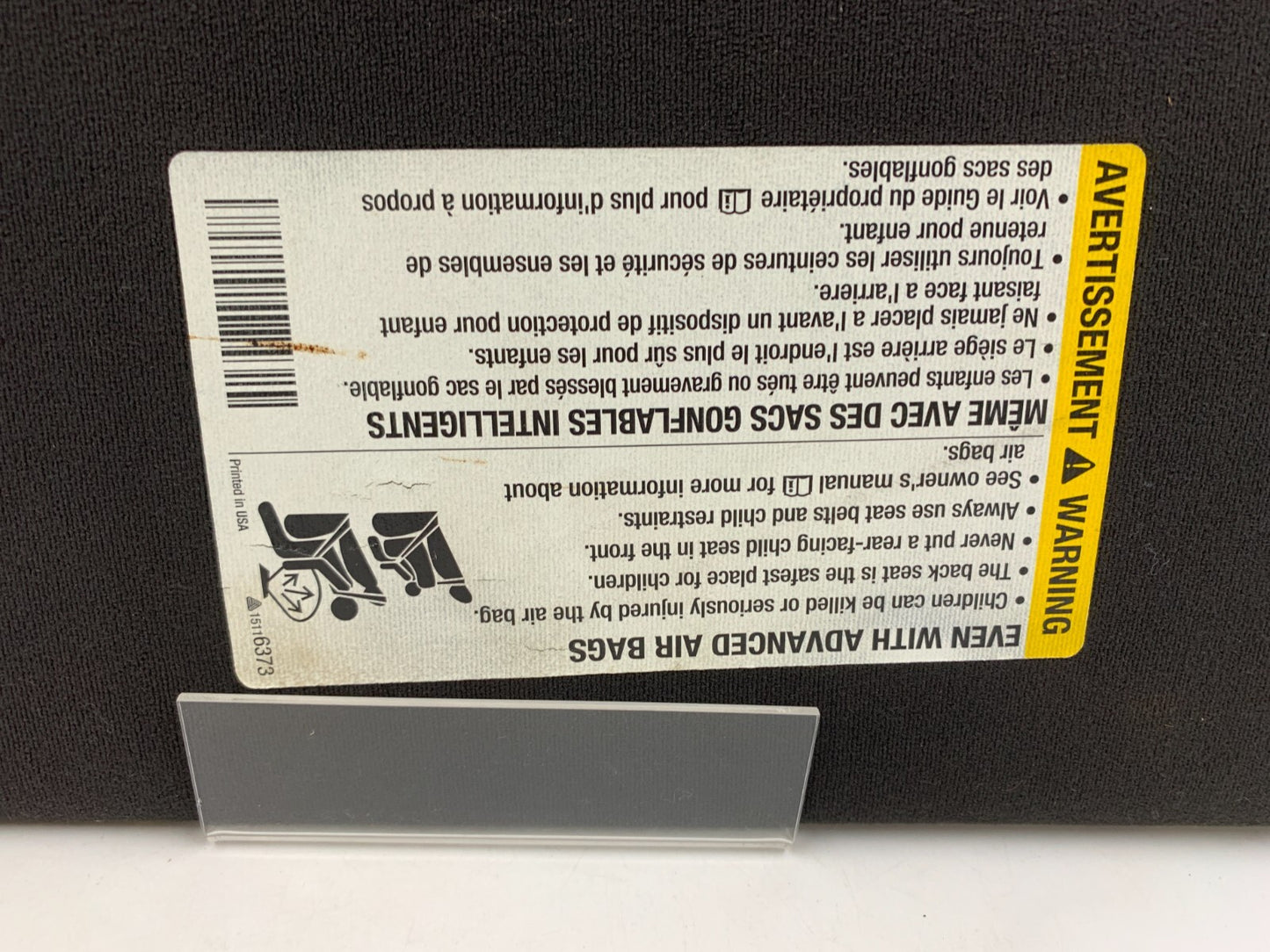 2006-2007 Cadillac DTS Passenger Sun Visor Black Illuminated OEM B01B27083