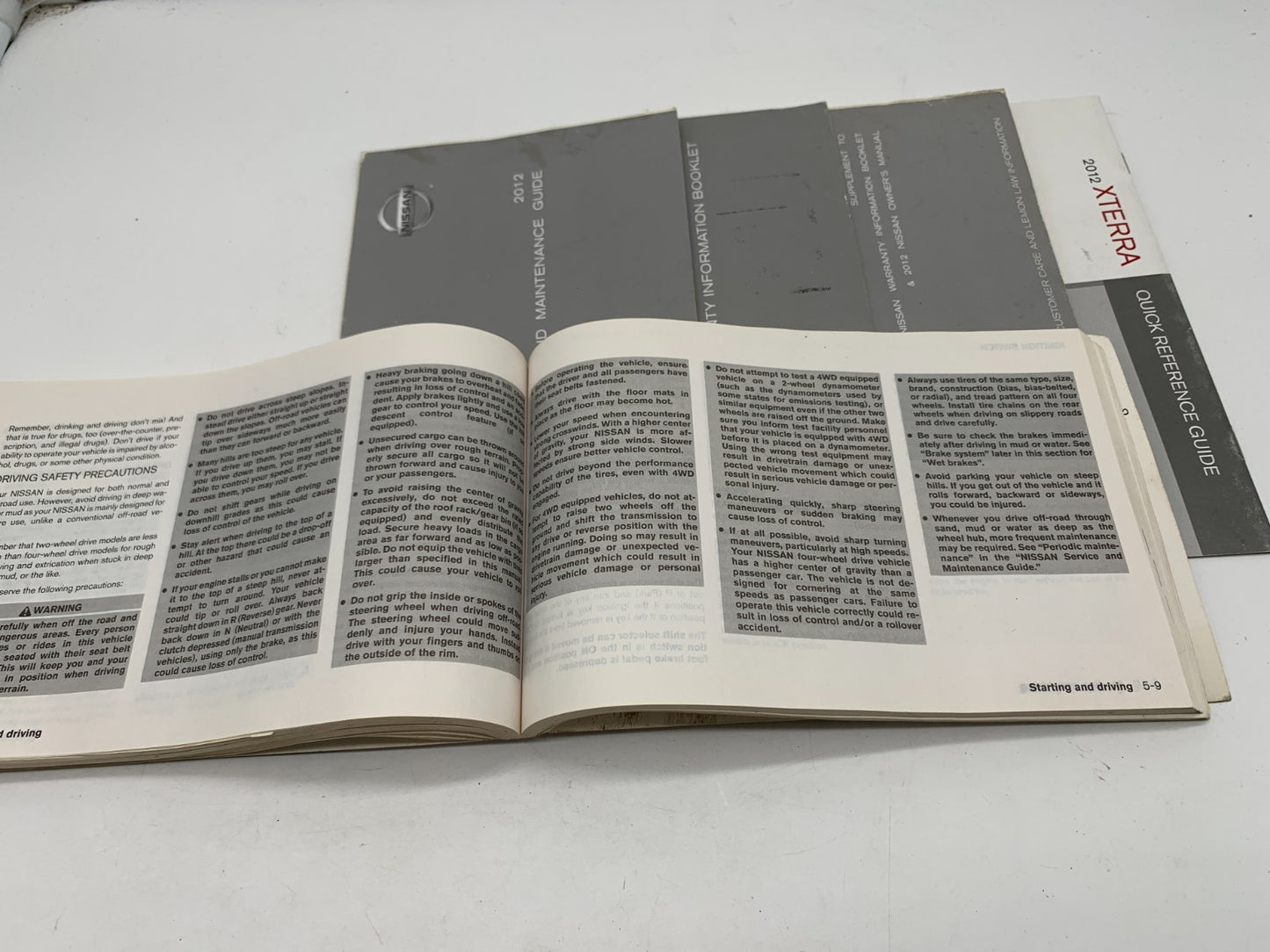 2012 Nissan Xterra Owners Manual Set OEM