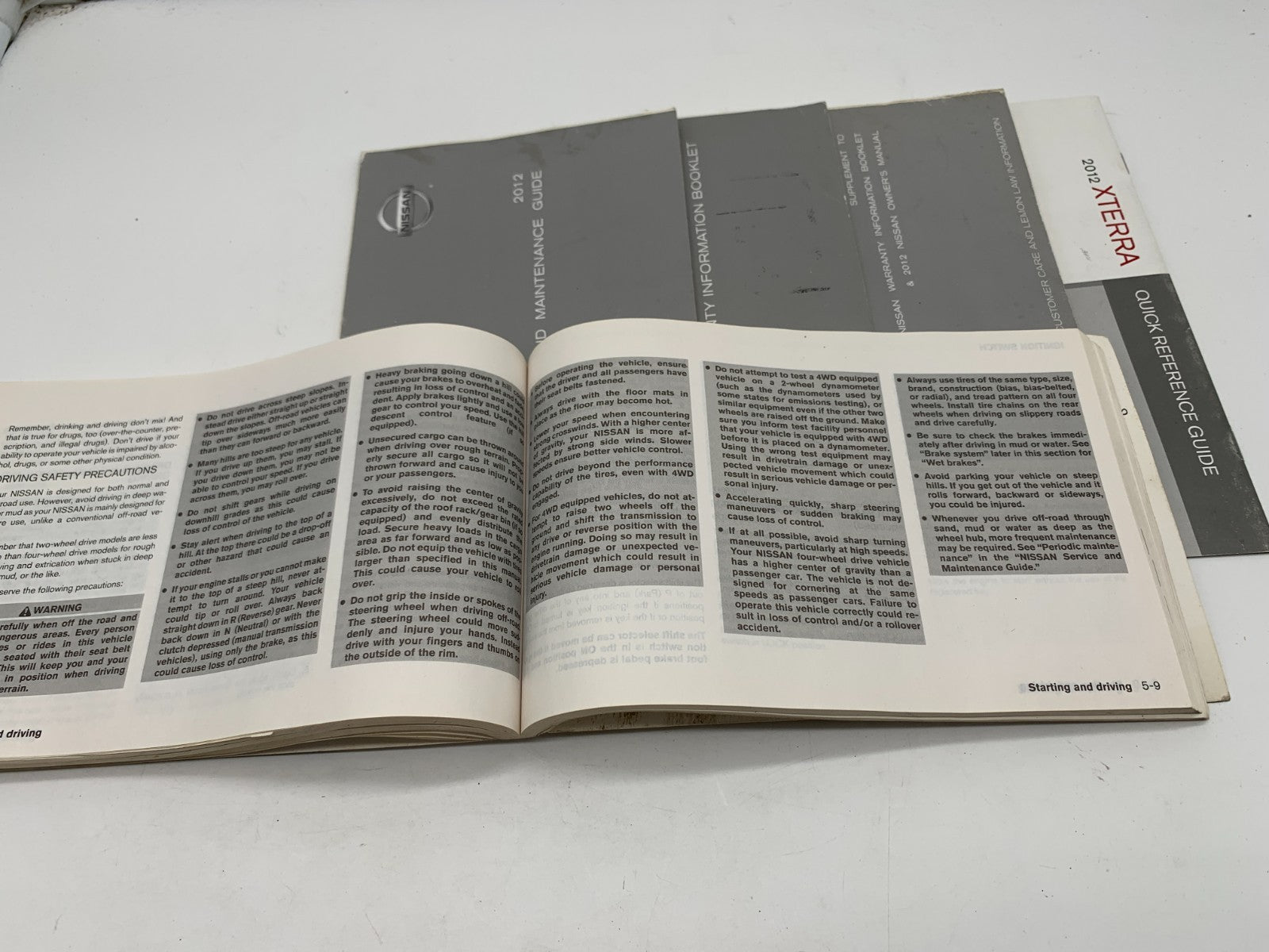 2012 Nissan Xterra Owners Manual Set OEM