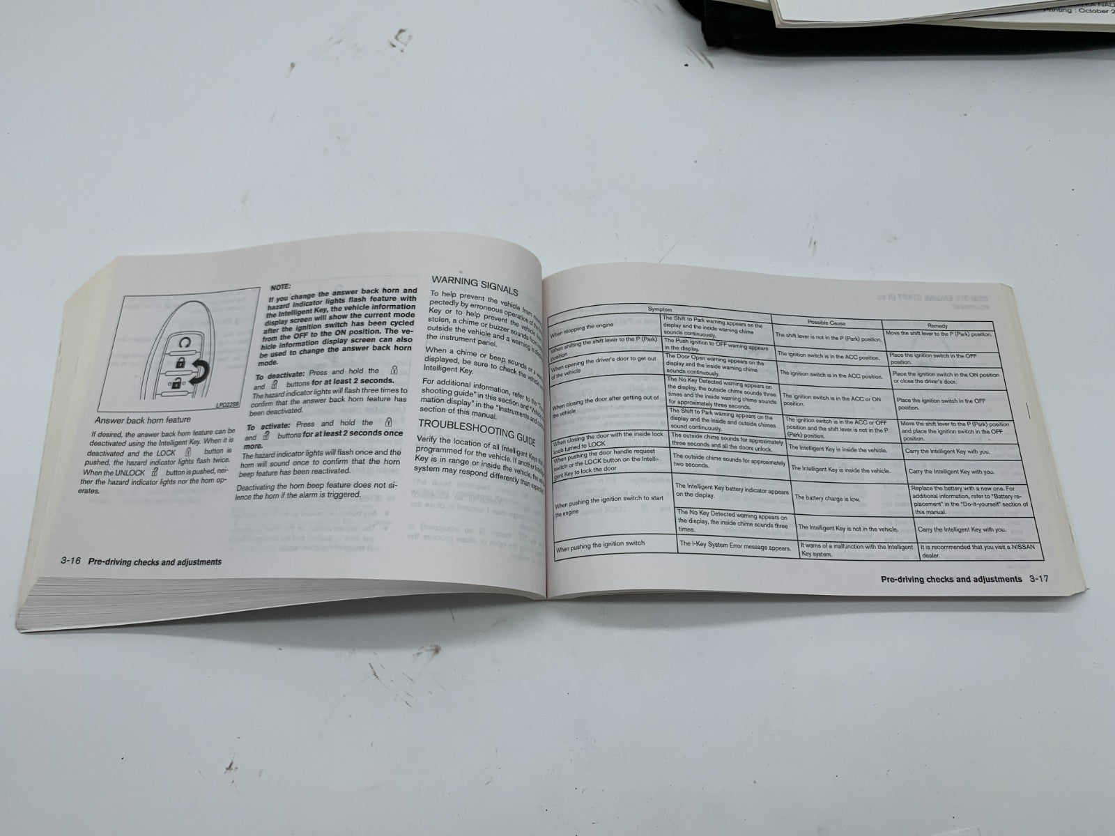 2017 Nissan Murano Owners Manual Set with Case OEM D02B70015