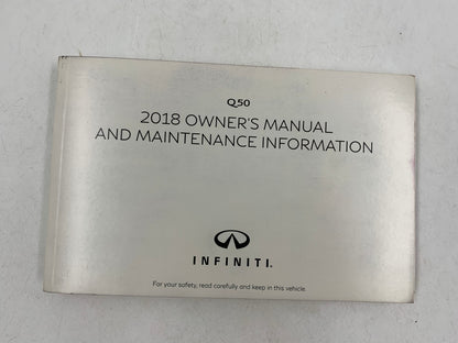 2018 Infiniti Q50 Owners Manual Set with Case OEM E02B08050