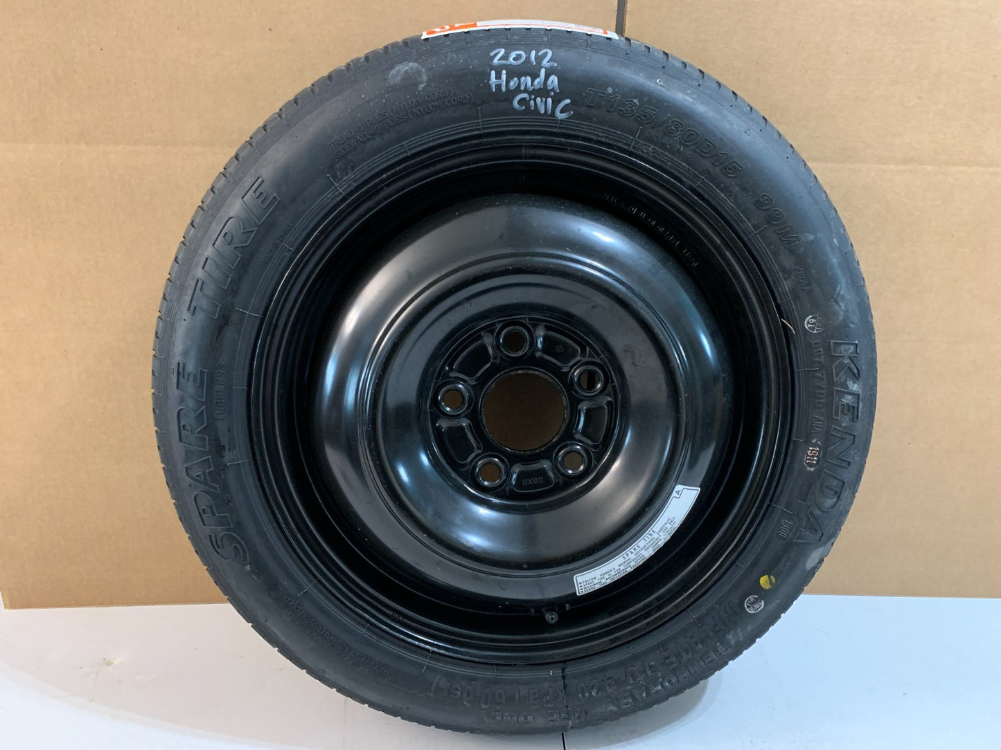 2010-2015 Honda Civic 15" Spare Tire Compact Donut OEM T135/80D15 Spare Wheel