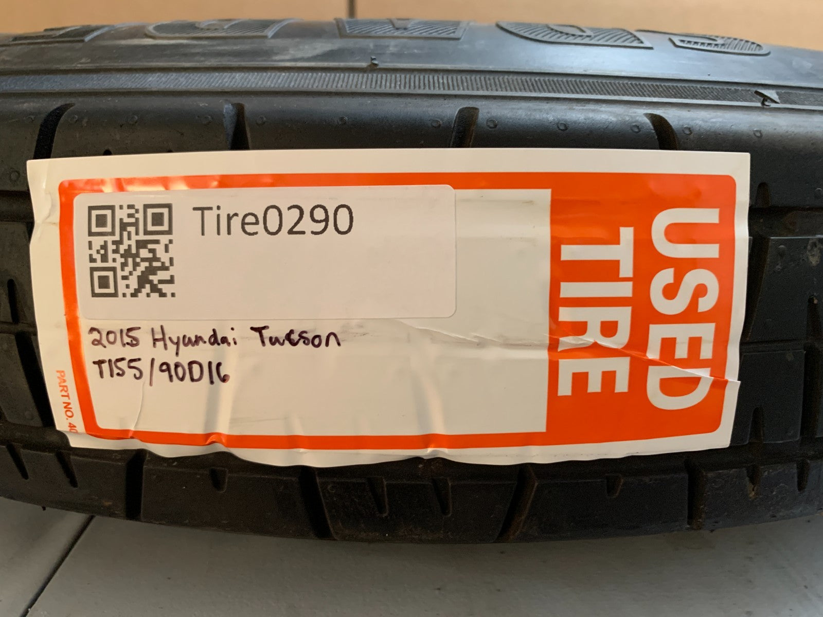 2006-2015 Hyundai Tucson 16" Spare Tire Wheel Compact Donut T155/90D16