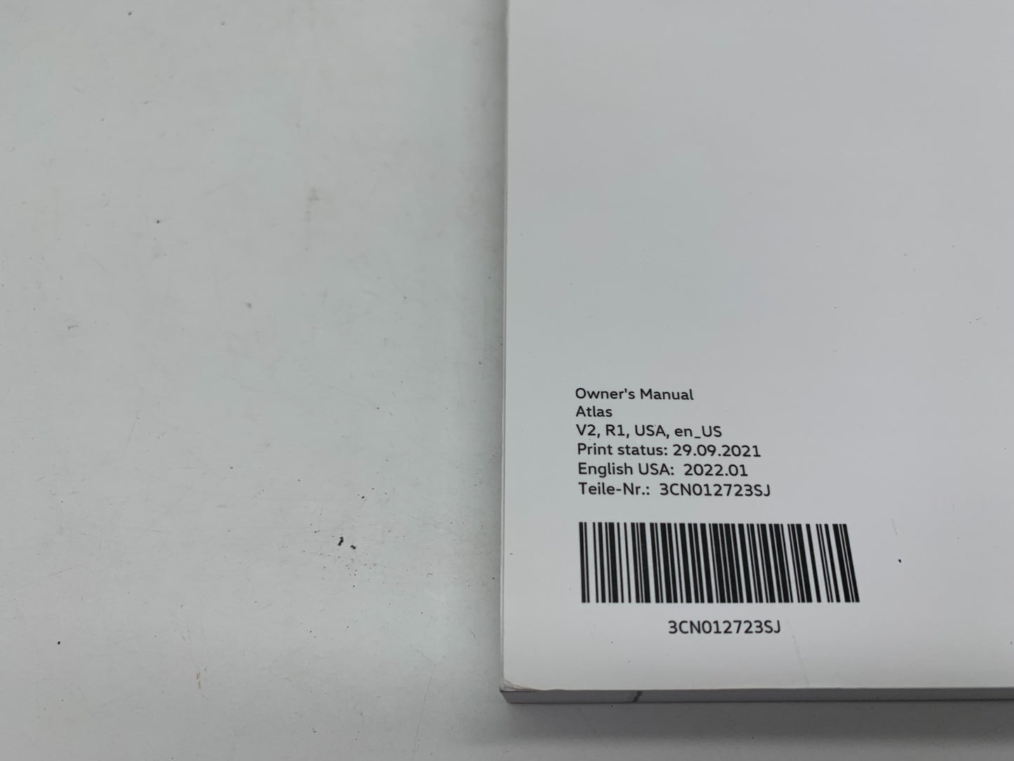 2022 Volkswagen Atlas Owners Manual Set with Case OEM C02B14054