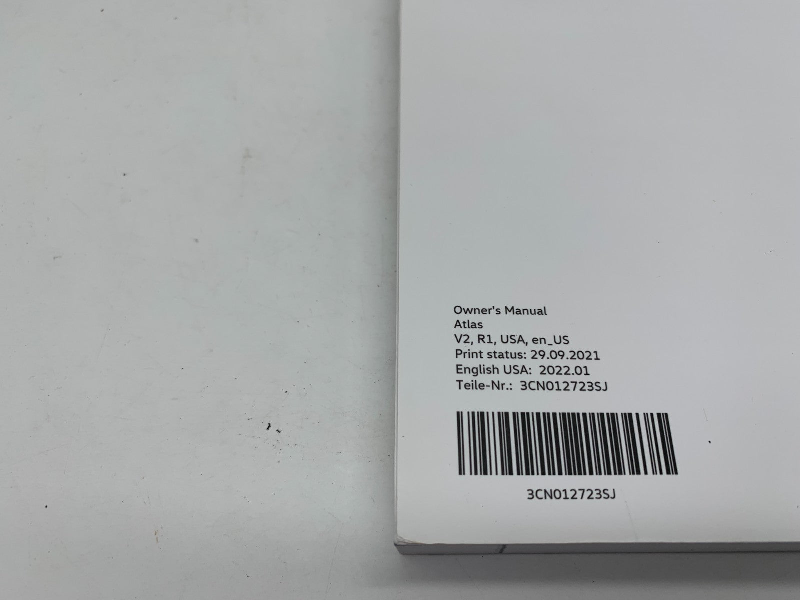 2022 Volkswagen Atlas Owners Manual Set with Case OEM C02B14054