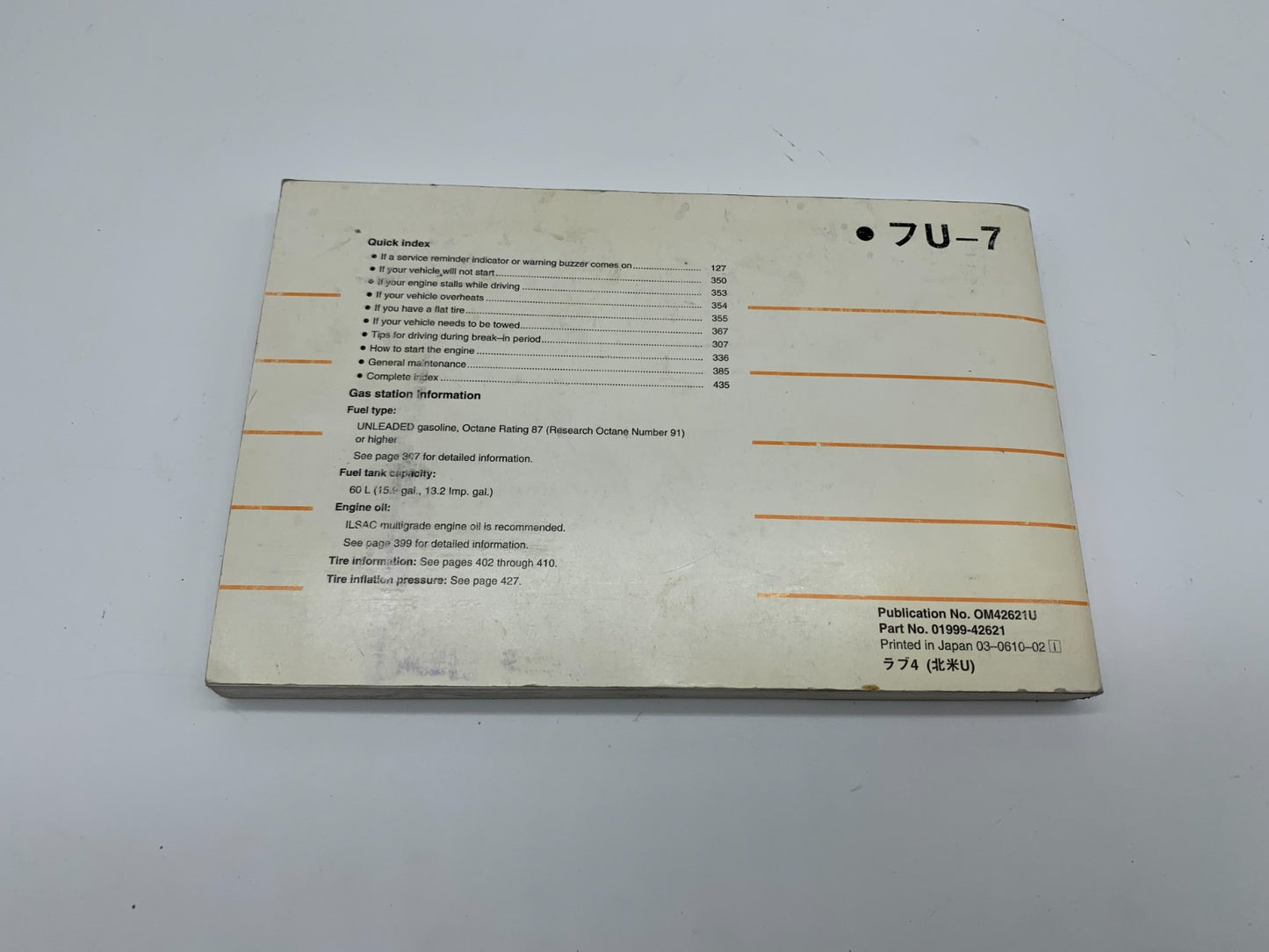 2007 Toyota RAV4 RAV 4 Owners Manual OEM A01B49005