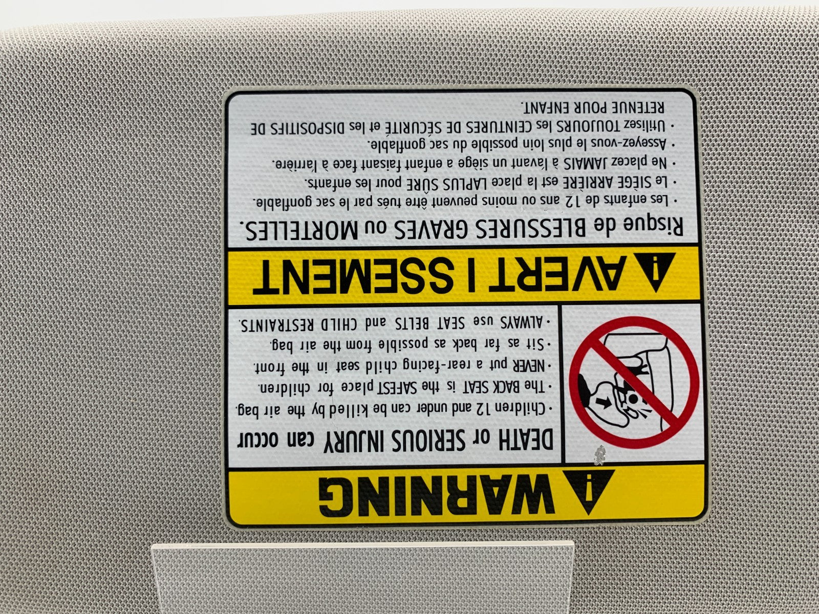 2013-2019 Hyundai Santa Fe Passenger Sun Visor Gray OEM C03B30098