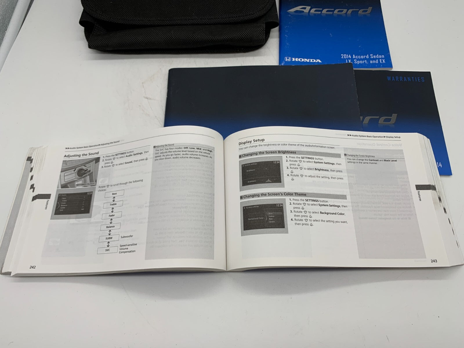 2014 Honda Accord Sedan Owners Manual Set with Case OEM B03B40079