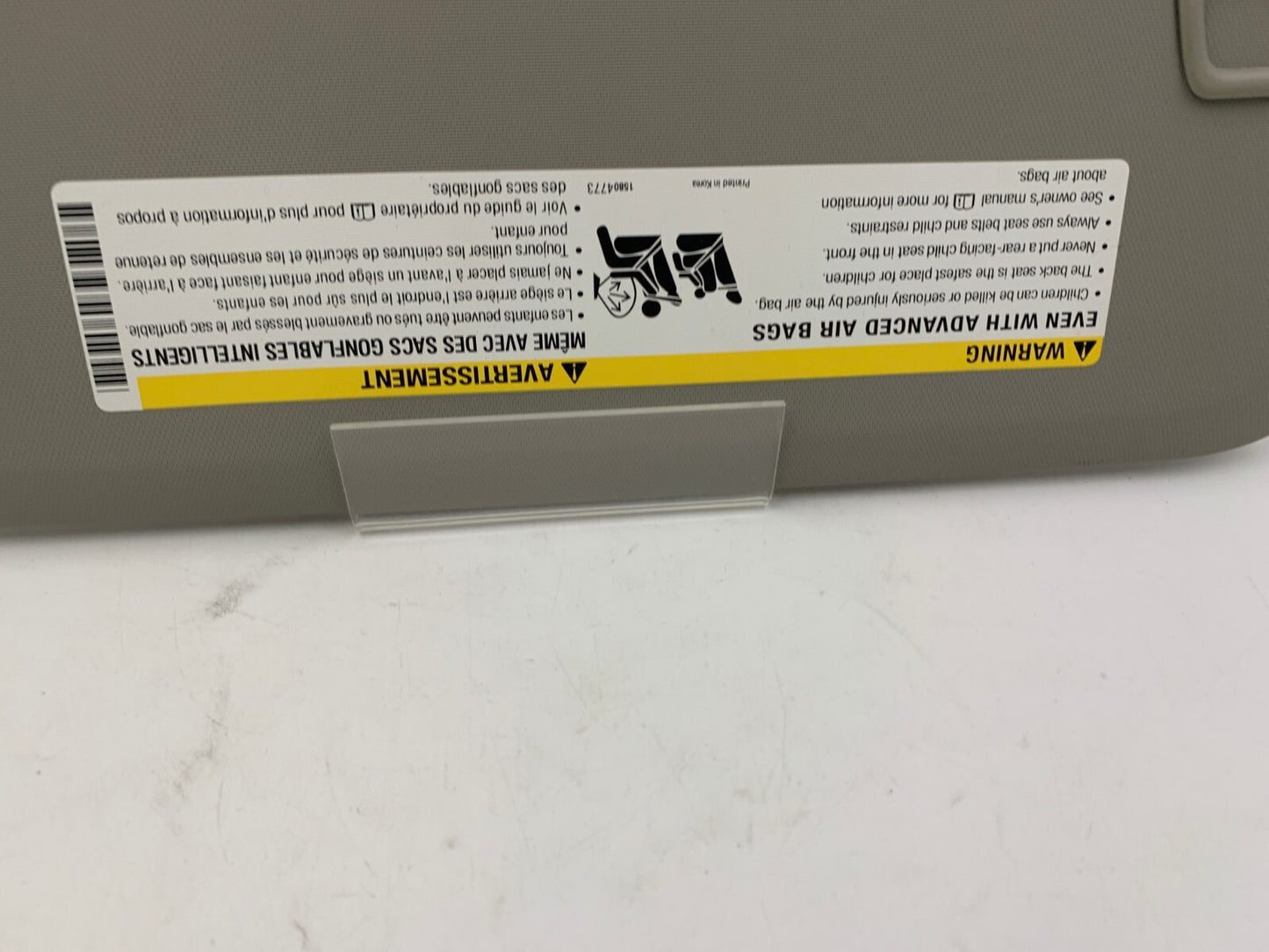 2011-2016 Chevrolet Cruze Passenger Sun Visor Gray OEM B04B37044