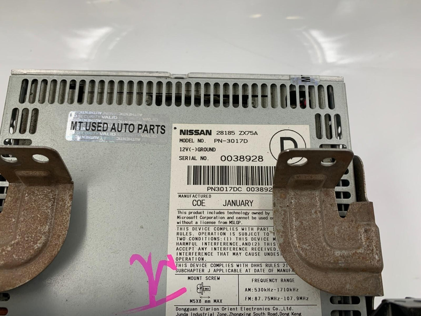 2011-2014 Nissan Maxima AM FM CD Player Radio Receiver OEM C04B12088